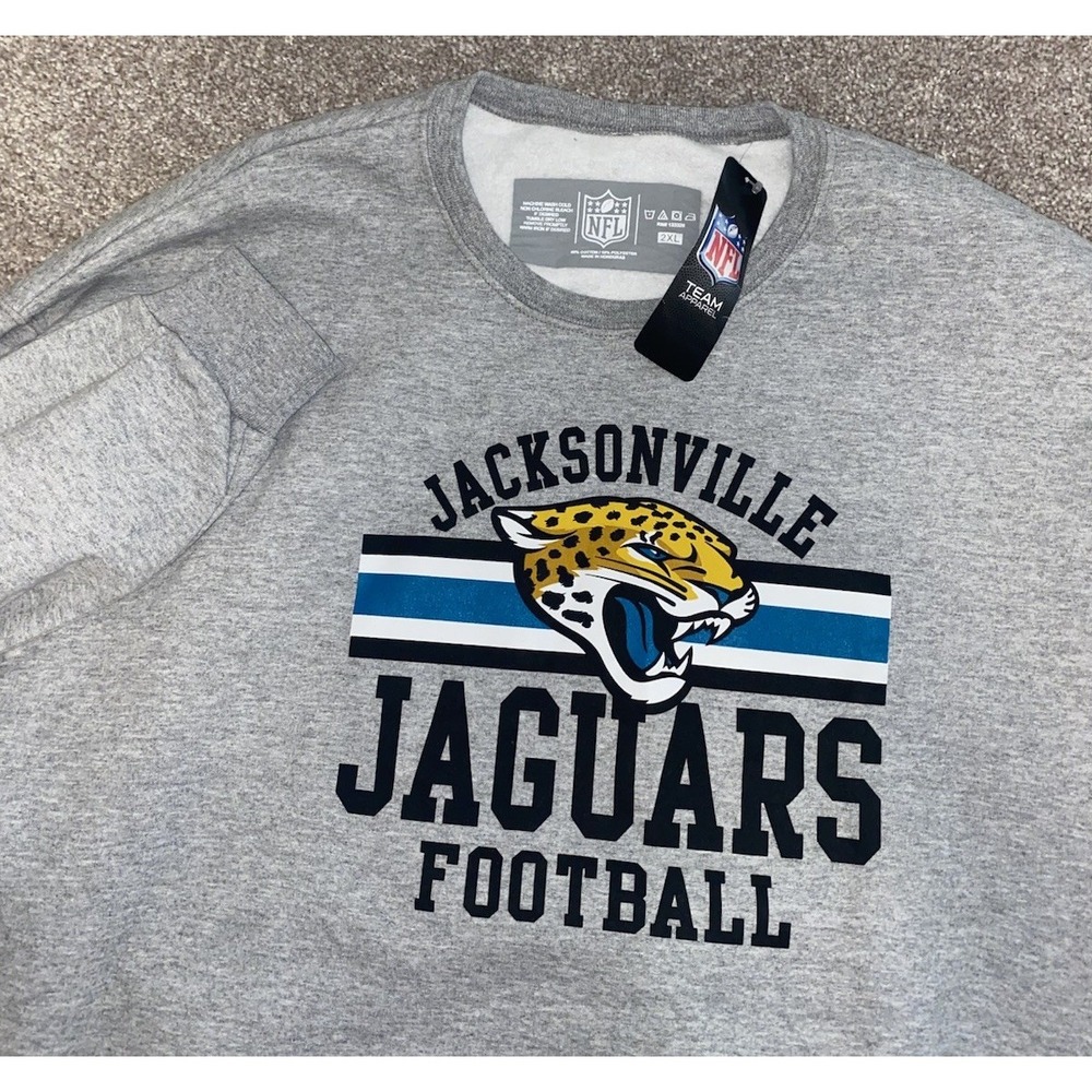 NFL Apparel Jacksonville Jaguars Pullover Sweater Fleece Mens‎ XXL Gray Warm